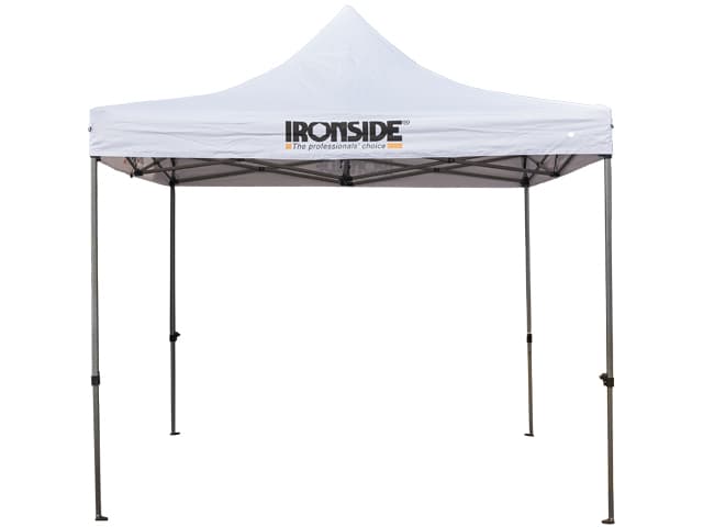 Tente Chantier Ouverte Blanc 3X3M Acier+logo
