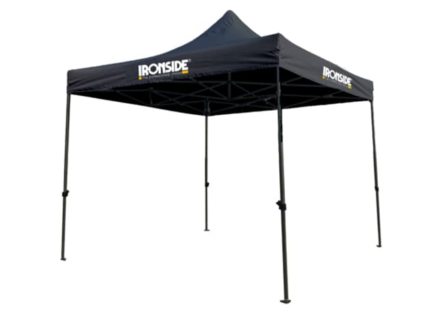 Tente Chantier Ouverte Noire 3X3M Acier+logo