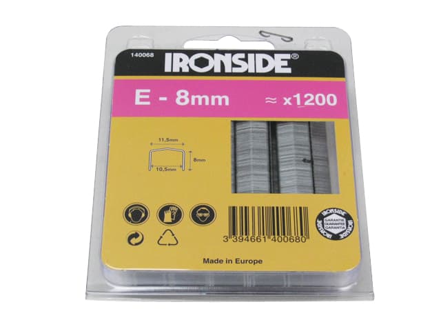 Agrafes E 8MM Blister 1200PCES.