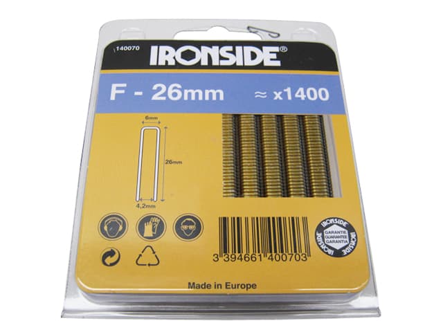 Agrafes F 26MM Blister 1400PCES.