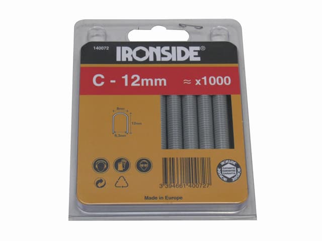 Agrafes Cables C 12MM Blister 1000PCES.