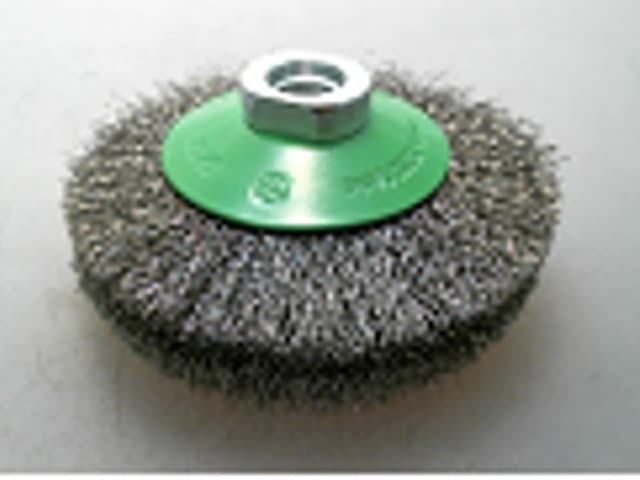 Brosse Conique D100x20mm M14 Inox Ondule