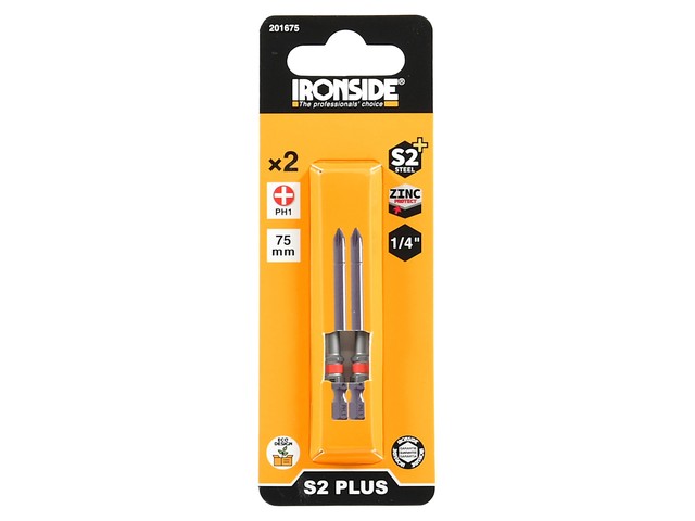 Bits 1/4 X 75 MM, 2PCS PH 1