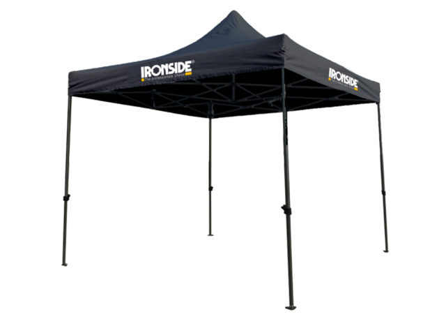 Tente Chantier Ouverte Noire 3X3M Acier+logo