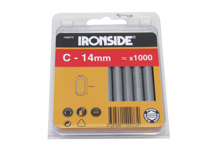 Agrafes Cables C 14MM Blister 1000PCES.